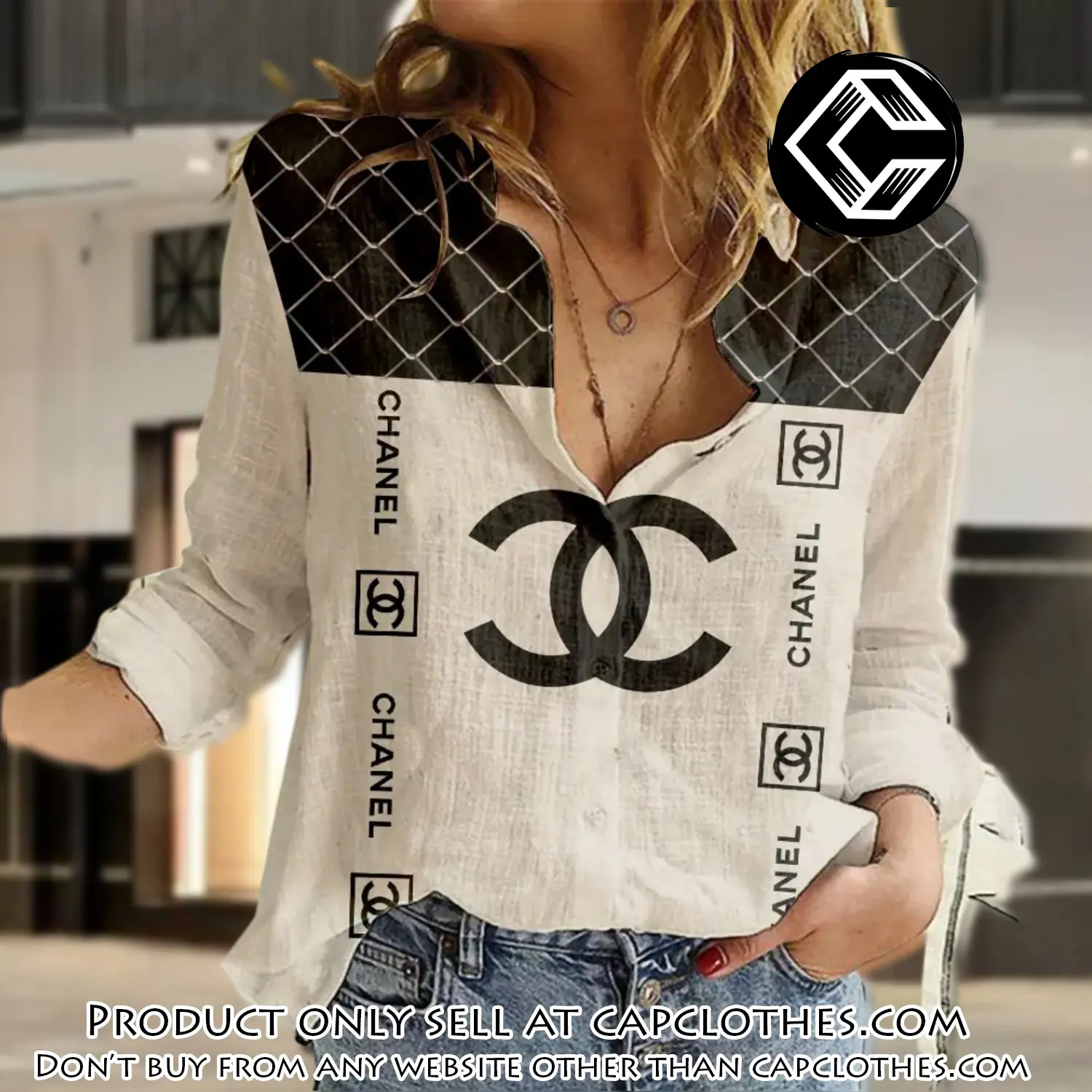 Chanel luxury women casual shirt linen shirt wcs1022 cc0059523